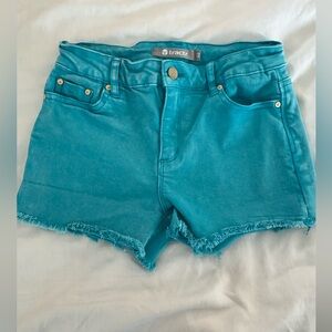 Tractr girls  Teal Denim Shorts excellent condition size 12